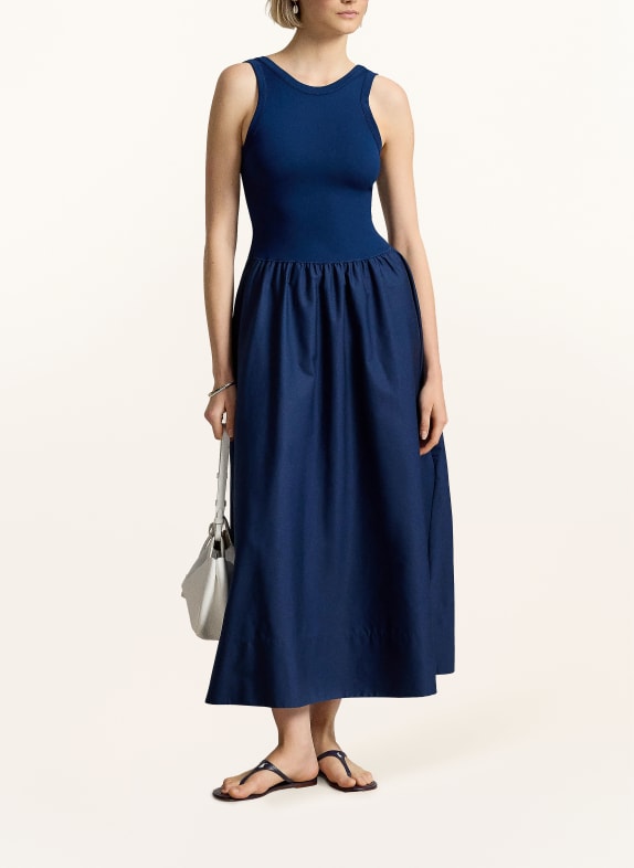 POLO RALPH LAUREN Kleid im Materialmix DUNKELBLAU