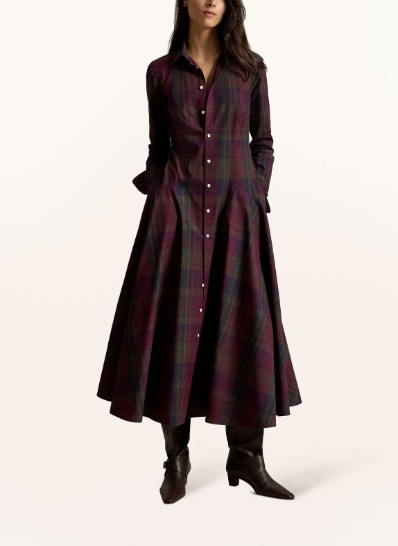 POLO RALPH LAUREN Shirt dress FUCHSIA / DARK PURPLE / DARK GREEN