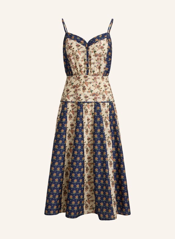 POLO RALPH LAUREN Cocktailkleid HELLBRAUN / HELLROT / DUNKELBLAU