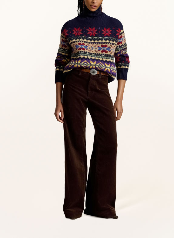 POLO RALPH LAUREN Corduroy pants DARK BROWN / RED / DARK GREEN