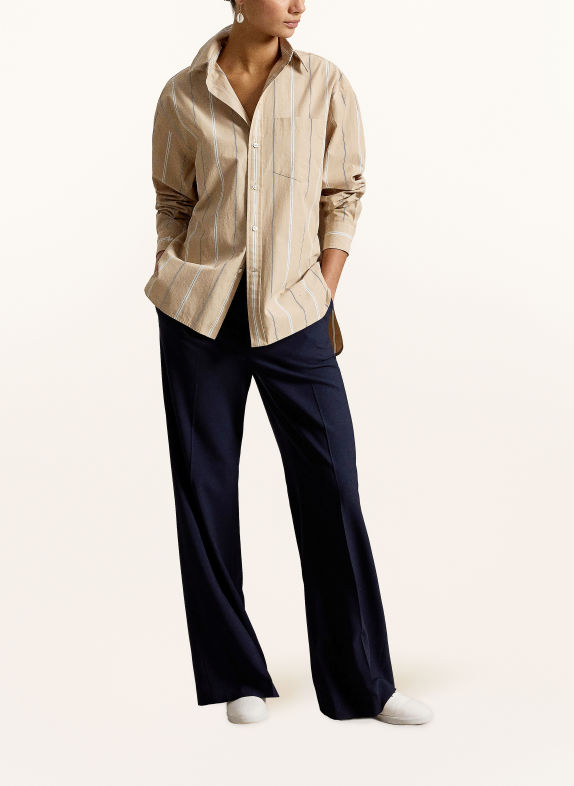 POLO RALPH LAUREN Shirt blouse BEIGE / DARK BLUE / WHITE
