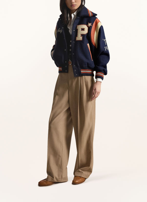 POLO RALPH LAUREN College jacket DARK BLUE / ECRU / ORANGE