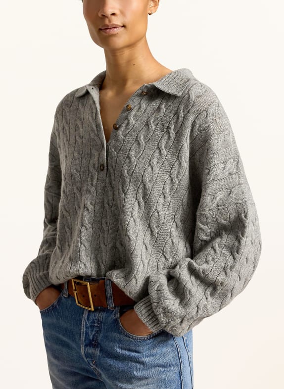 POLO RALPH LAUREN Stickad pikétröja GRÅ