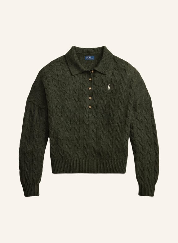 POLO RALPH LAUREN Gebreid poloshirt DONKERGROEN