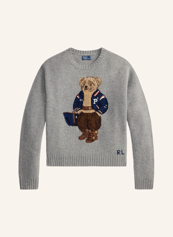 POLO RALPH LAUREN Pull GRIS / MARRON CLAIR / BLEU FONCÉ