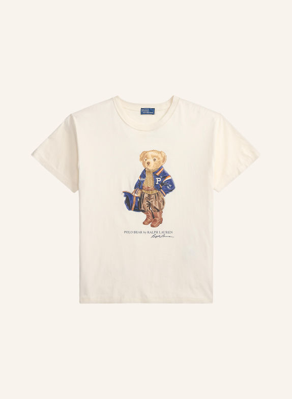POLO RALPH LAUREN T-shirt ÉCRU / MARRON / BLEU FONCÉ