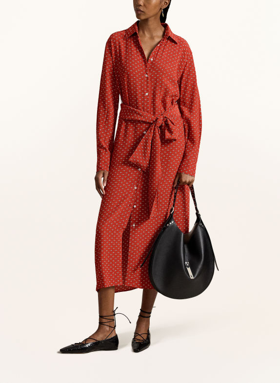 POLO RALPH LAUREN Wrap-style shirt dress RED / ECRU / BLACK