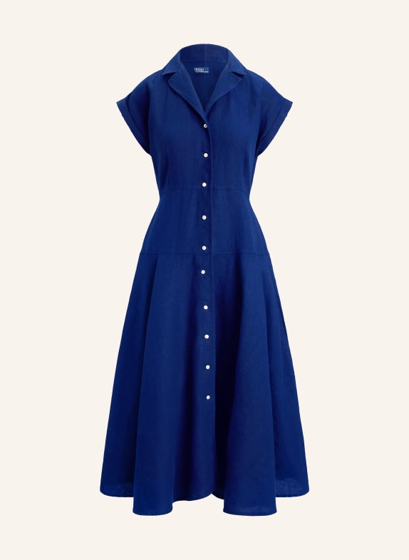 POLO RALPH LAUREN Lněné šaty TMAVĚ MODRÁ