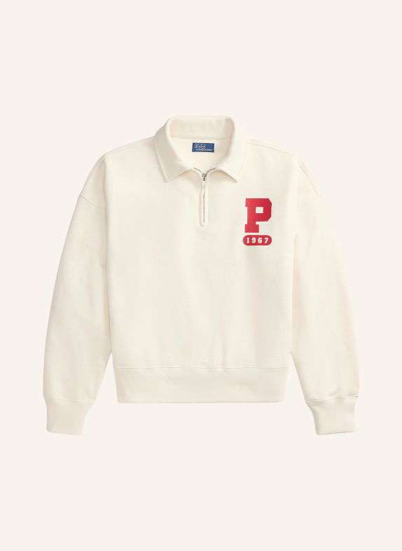 POLO RALPH LAUREN Polo en molleton CRÈME / ROUGE FONCÉ