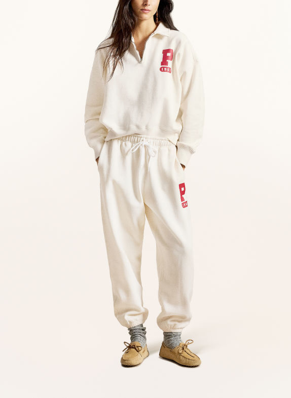POLO RALPH LAUREN Sweatshirt-style Polo shirt CREAM / DARK RED