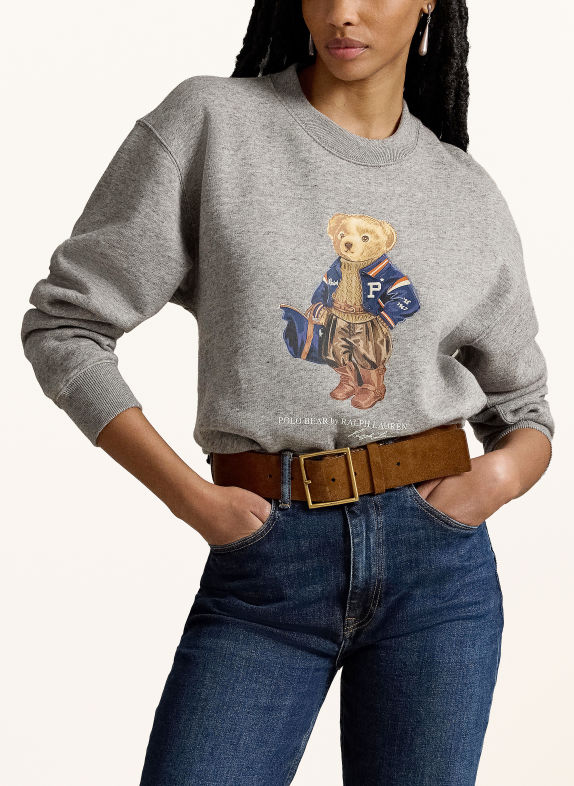 POLO RALPH LAUREN Sweatshirt GRAY / LIGHT BROWN / DARK BLUE