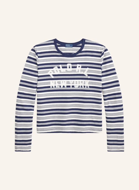 POLO RALPH LAUREN Longsleeve WEISS / DUNKELBLAU