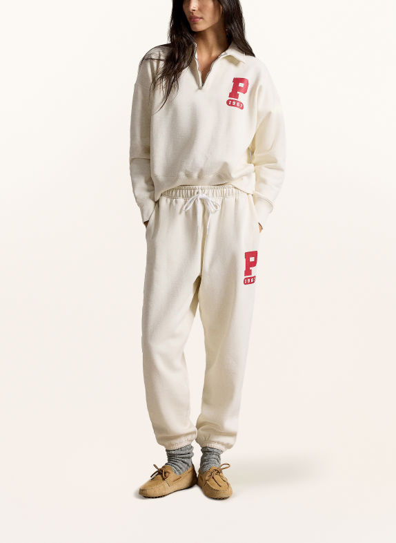 POLO RALPH LAUREN Sweatpants CREAM / DARK RED