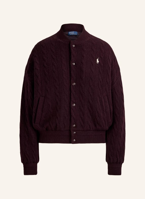 POLO RALPH LAUREN Baseballjas DONKERROOD / ECRU