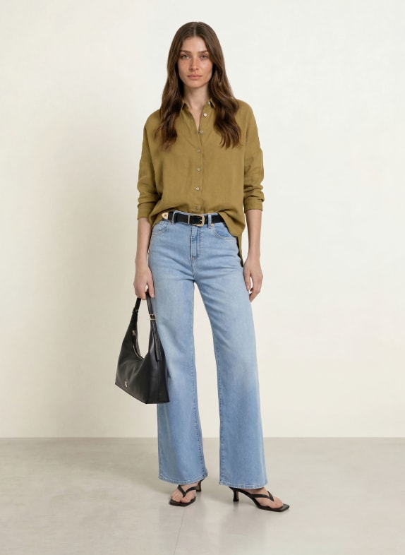 lilienfels Overhemdblouse met 3/4-mouwen OLIJF