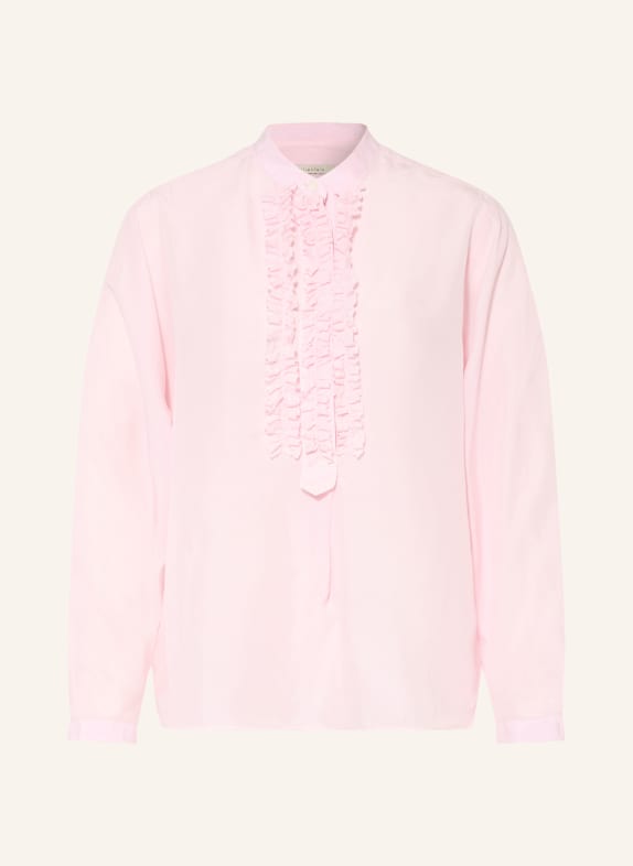 lilienfels Silk shirt blouse with ruffles PINK