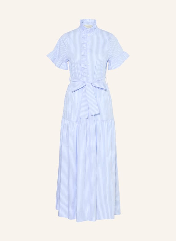 NEO NOIR Robe NELLIE à volants BLEU CLAIR / BLANC