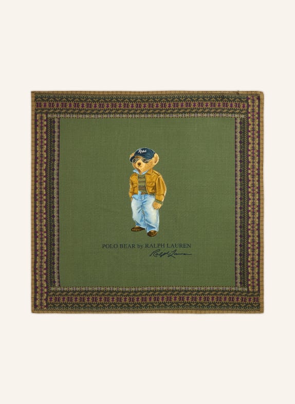 POLO RALPH LAUREN Foulard OLIVE / MARRON / LILAS FONCÉ