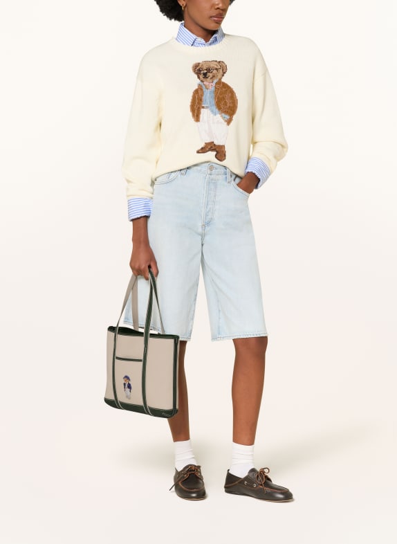 POLO RALPH LAUREN Shopper CREME / DUNKELGRÜN
