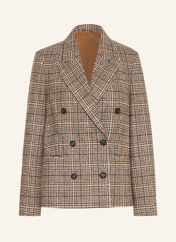 BRUNELLO CUCINELLI Blazer mit Alpaka BRAUN / CREME / SCHWARZ
