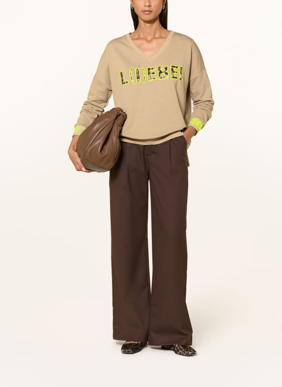 miss goodlife Sweatshirt met pailletten BEIGE / MARRON FONCÉ / NEONGEEL