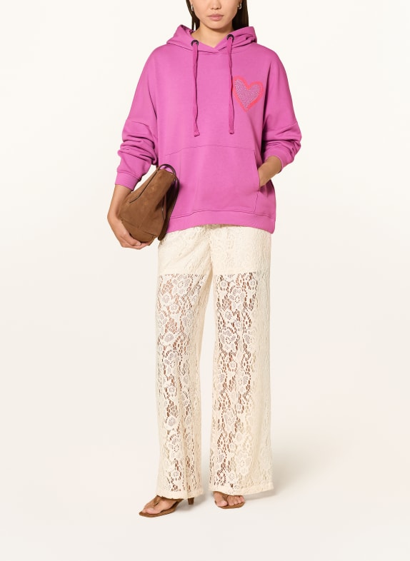miss goodlife Sweat à capuche orné de strass ROSE FUCHSIA / ROSE FLUO