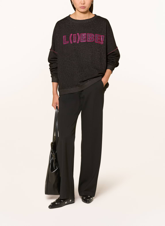 miss goodlife Sweatshirt met sierstenen GRIJS / ROZE / ZWART