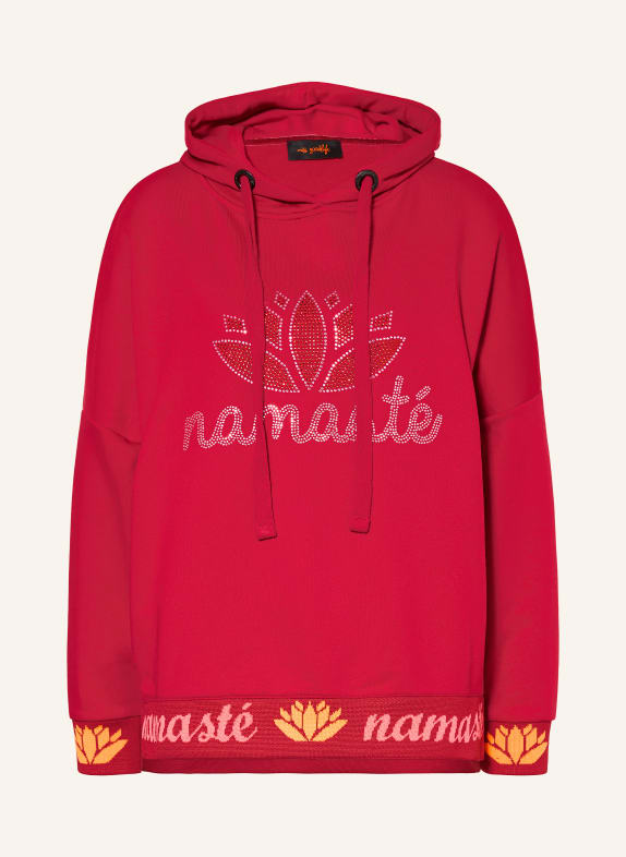 miss goodlife Hoodie with Rhinestones RED / SILVER / ORANGE