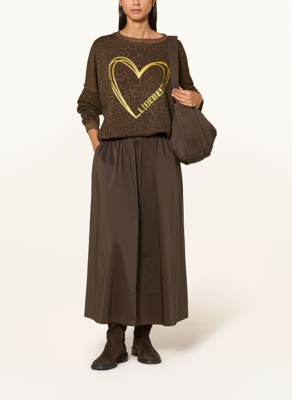 miss goodlife Sweatshirt met sierstenen BRUIN / GOUD / ZWART