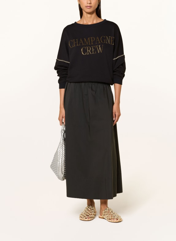 miss goodlife Oversized-Sweatshirt met sierstenen ZWART / GOUD