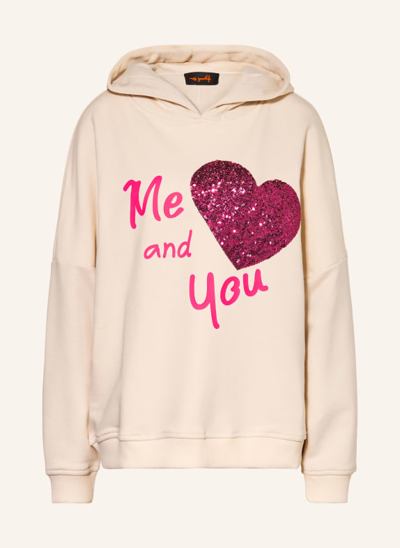 miss goodlife Hoodie met pailletten BEIGE / NEONROZE / ROZE
