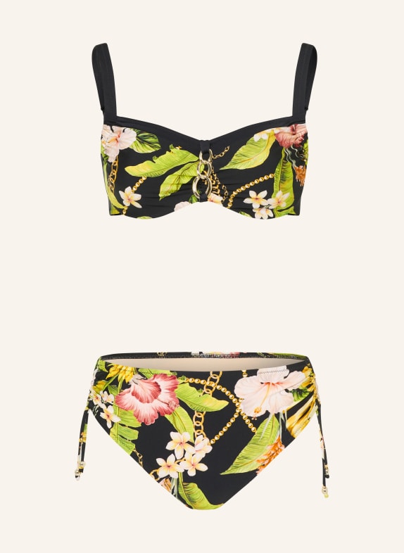 Charmline Bikini med bygel IMPERIAL TROPICS SVART / LJUSGUL / LJUSGRÖN