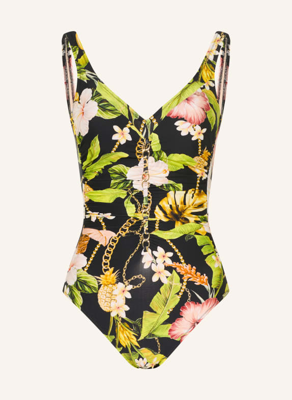 Charmline Shape-Badeanzug IMPERIAL TROPICS SCHWARZ / GELB / HELLGRÜN