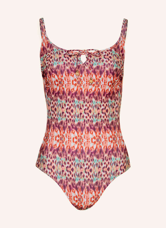 Lidea Maillot de bain BATIKBLAZE avec fil pailleté et perles décoratives ORANGE / LILAS FONCÉ / TURQUOISE