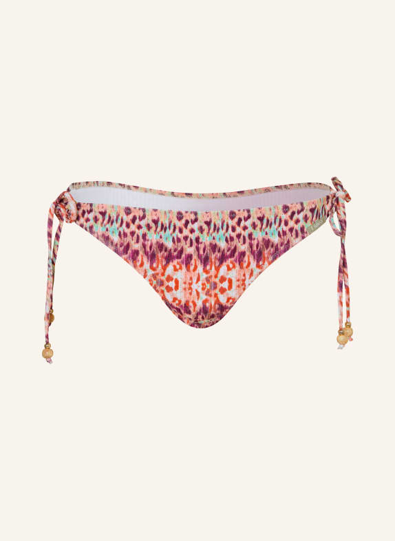 Lidea Bas de bikini triangle BATIKBLAZE avec fil pailleté et perles décoratives ORANGE / LILAS FONCÉ / TURQUOISE