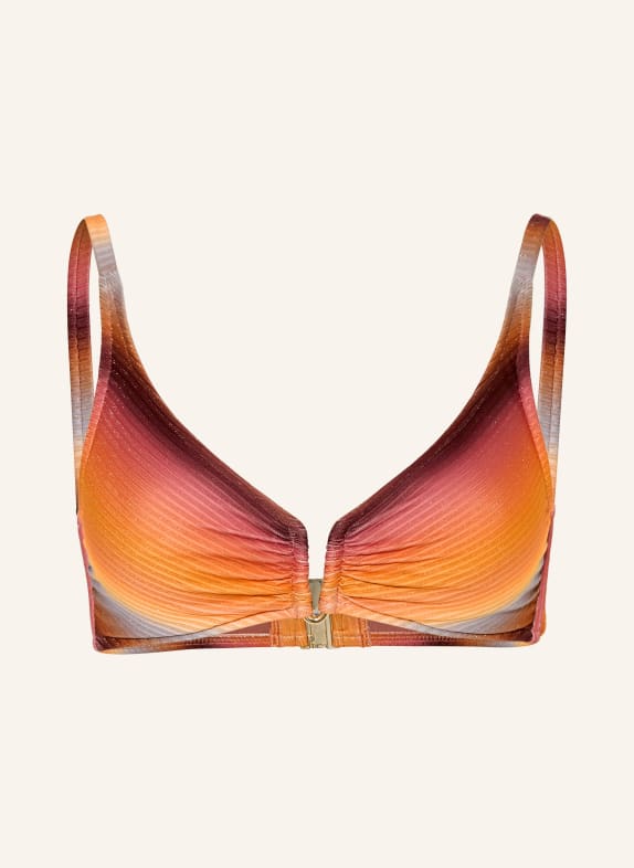 MARYAN MEHLHORN Bralette-Bikini-Top SUNDRENCHED mit Glitzergarn ORANGE / DUNKELLILA / HELLROT