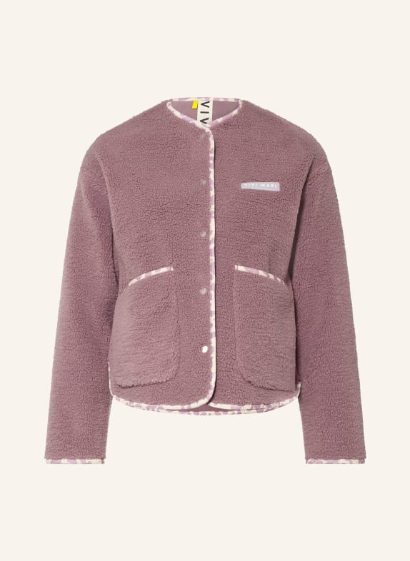 VIVI MARI Plush Jacket PURPLE / CREAM
