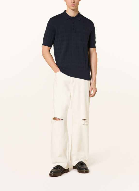 FRED PERRY Strick-Poloshirt DUNKELBLAU