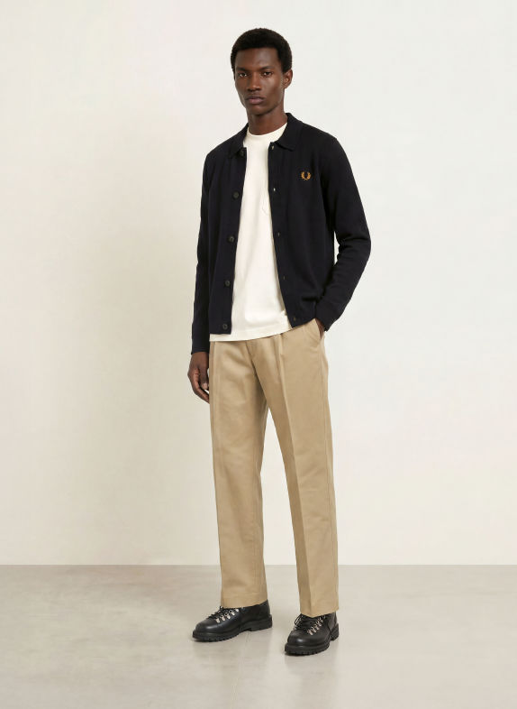 FRED PERRY Strickjacke SCHWARZ