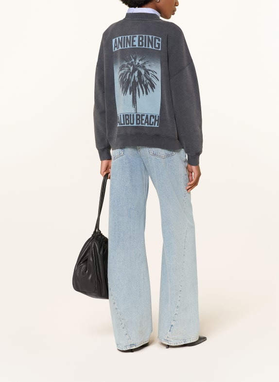 ANINE BING Sweatshirt MILES DONKERGRIJS / LICHTBLAUW