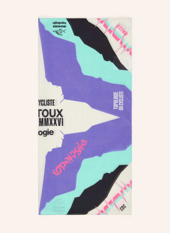CAFÉ DU CYCLISTE Tour de cou multifonction TOPOLOGIE ÉCRU / LILAS / TURQUOISE