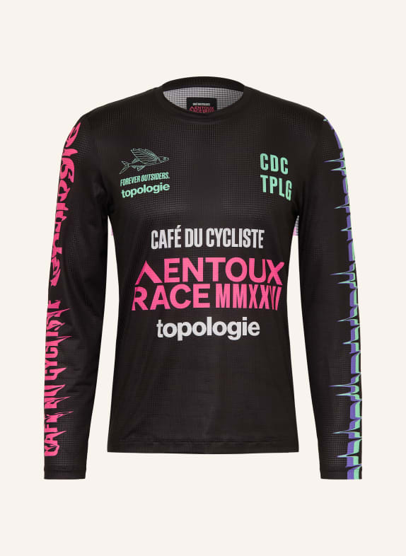 CAFÉ DU CYCLISTE Haut à manches longues AMBRE TOPOLOGIE NOIR / ROSE / MENTHE