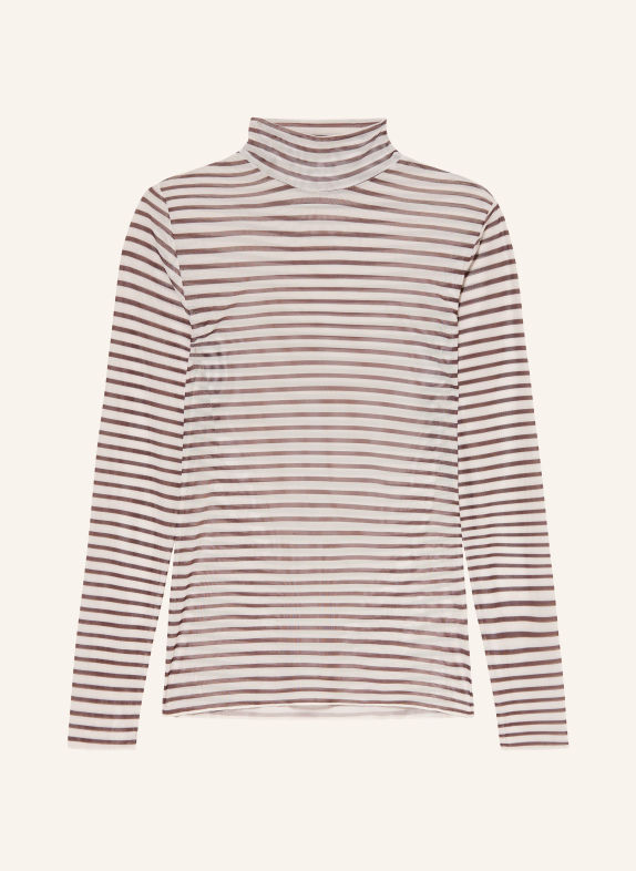 darling harbour Longsleeve aus Mesh darkbrown /offwhite