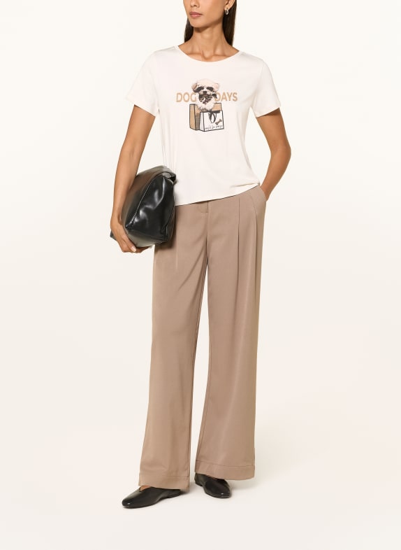 monari T-shirt met sierstenen ECRU