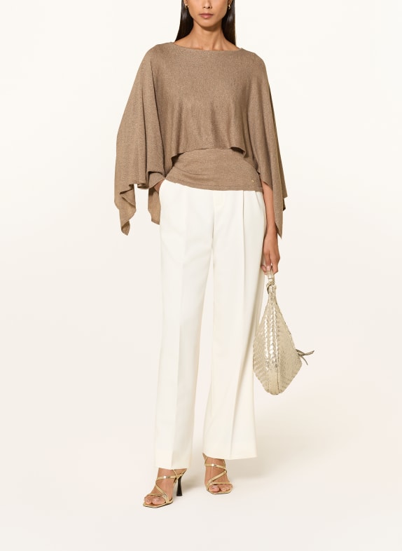 monari Cape met glittergaren BEIGE