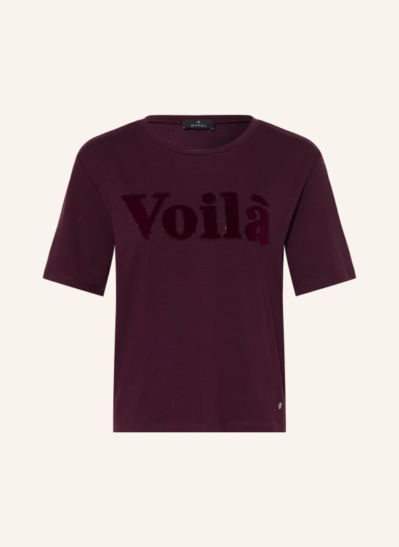 monari T-shirt med strass MÖRKRÖD