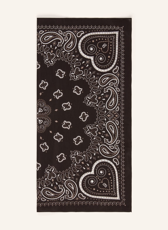 Johann & Johanna Foulard en soie MARRON FONCÉ / BEIGE / BLANC
