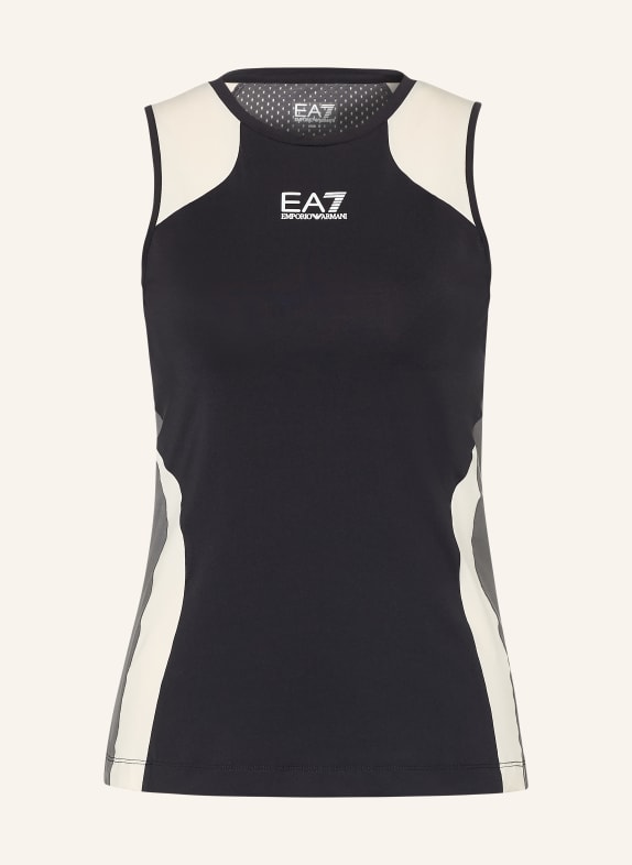 EA7 EMPORIO ARMANI Koszulka bez rękawów CZARNY / SZARY / BIAŁY