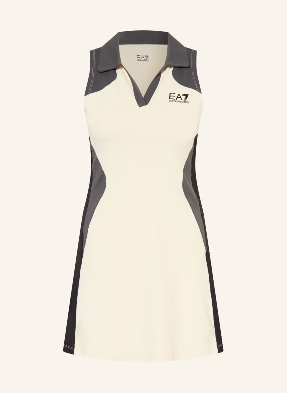 EA7 EMPORIO ARMANI Tenniskleid TENNIS PRO CREME / DUNKELGRAU / SCHWARZ