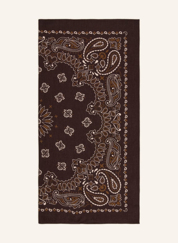 darling harbour Scarf with silk DARK BROWN